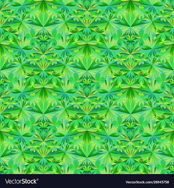 Green polygonal seamless abstract floral pattern vector image