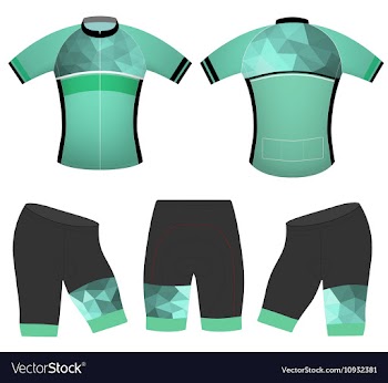 Green polygons cycling vest vector image