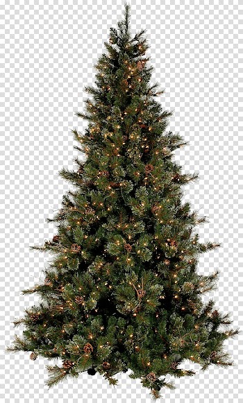 Green pre-lit Christmas tree illustration, Christmas tree Christmas ornament, A Christmas tree transparent background PNG clipart