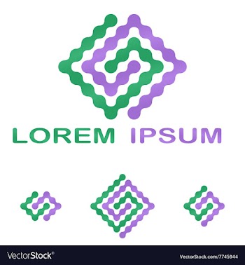 Green purple science company symbol set vector image