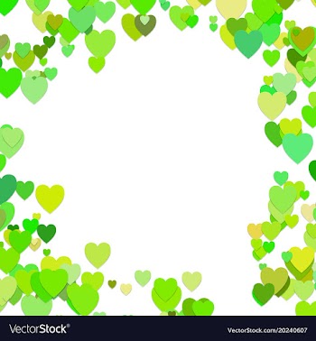 Green random heart background design - love vector image