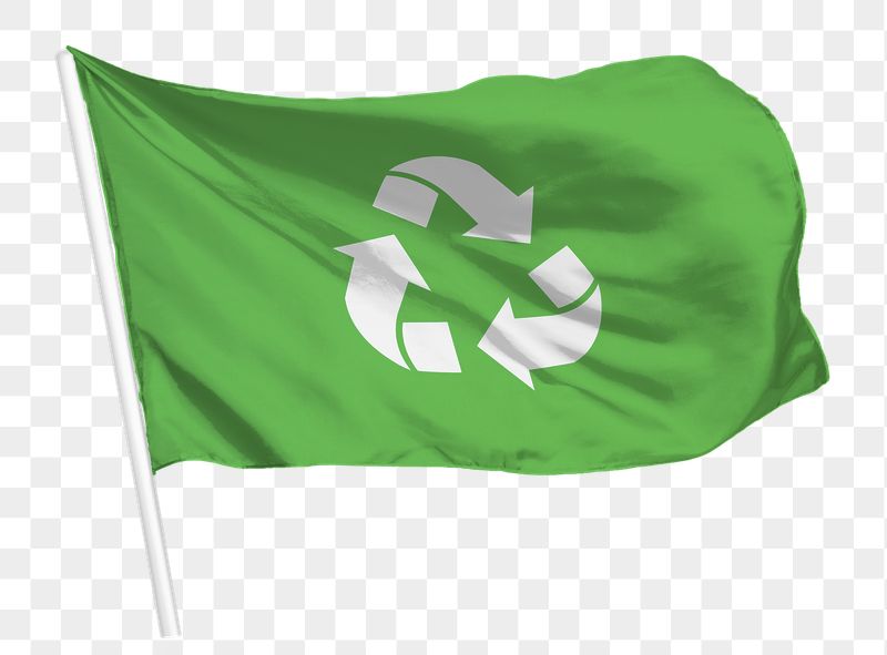Green recycle png flag waving | Free PNG - rawpixel