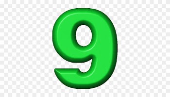 Green Refrigerator Magnet 9 Letters And Numbers, Math - Number 9 In Green