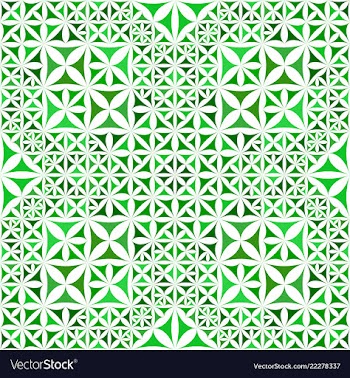 Green repeating kaleidoscope pattern background vector image