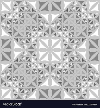 Green repeating kaleidoscope pattern background vector image