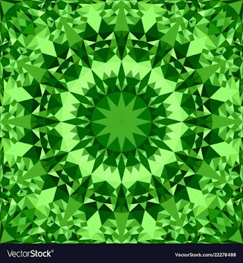 Green repeating kaleidoscope pattern background vector image