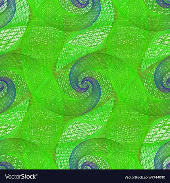 Green repeating spiral fractal pattern vector image