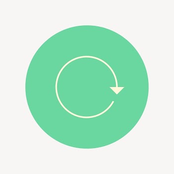 Green replay button collage element | Free Vector - rawpixel