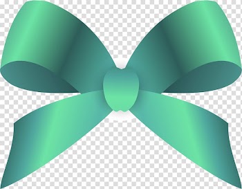 Green ribbon bow transparent background PNG clipart