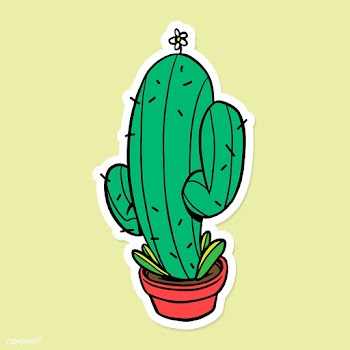 Green saguaro cactus with a white border | Free  vector - 2359761
