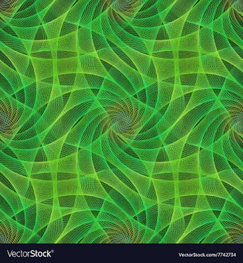 Green seamless fractal swirling veil pattern vector image