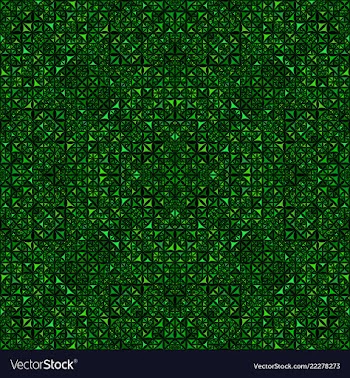 Green seamless kaleidoscope pattern background vector image