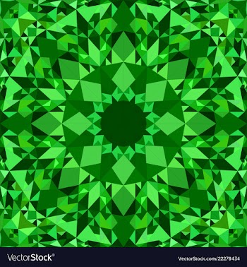 Green seamless kaleidoscope pattern background vector image
