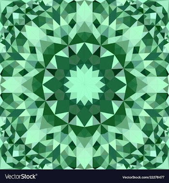 Green seamless kaleidoscope pattern background vector image