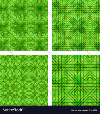 Green seamless mosaic pattern background set vector image