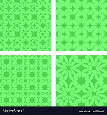 Green seamless pattern background set vector image