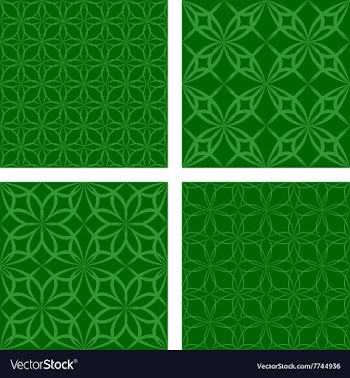 Green seamless pattern background set vector image