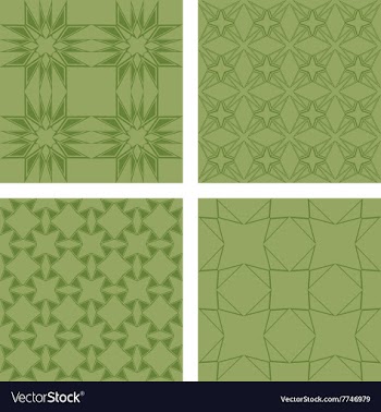 Green seamless pattern background set vector image