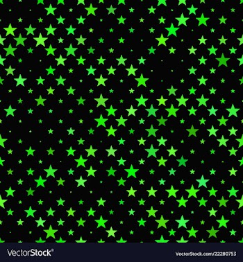 Green seamless pentagram star pattern background vector image