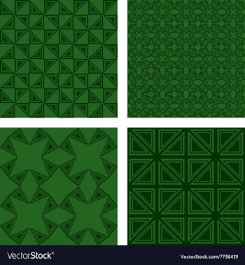 Green seamless triangle pattern background set vector image