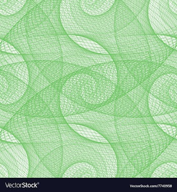 Green seamless wired swirl fractal pattern vector image