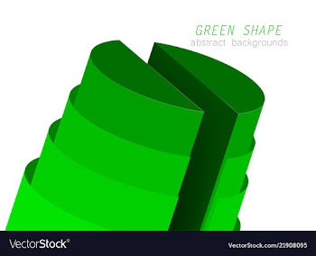Green shape colors on a white vector image