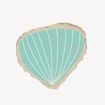 Green shell collage element, abstract | Free PSD - rawpixel