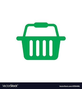 green shopping basket solid icon