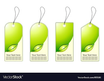 Green shopping tags set vector image