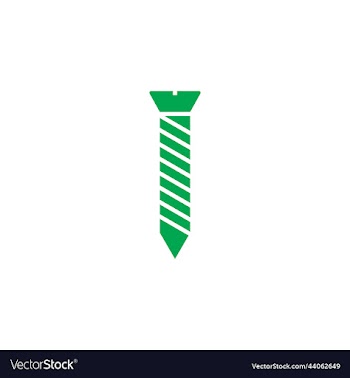 green single screw abstract icon