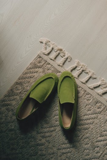 Green Slip on Shoes on a Rug · Free Stock Photo