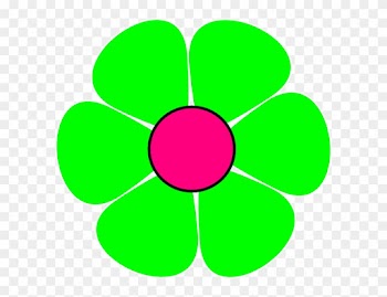 Green Small Flower Clip Art Cliparts - 70s Flower