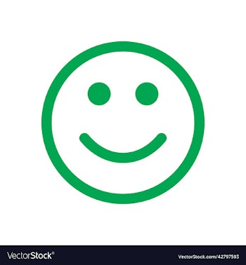 green smile line art icon