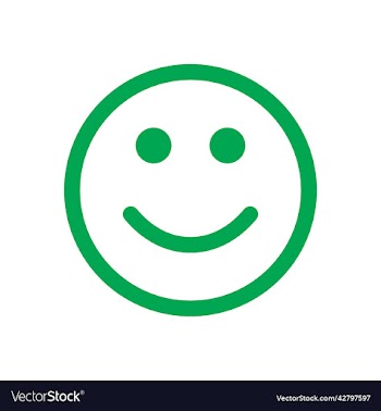 green smile line art icon