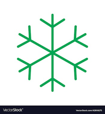 green snowflake icon or logo