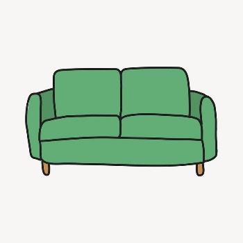 Green sofa clipart, furniture illustration | Free PSD Illustration - rawpixel