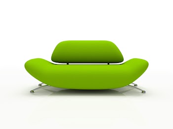 Green sofa on white background  insulated 3d