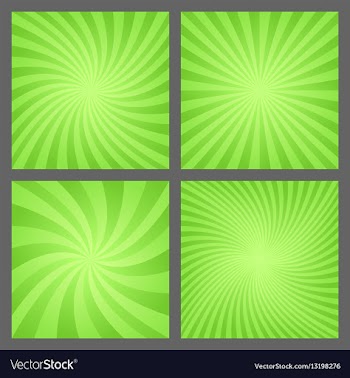Green spiral and ray burst background set vector image