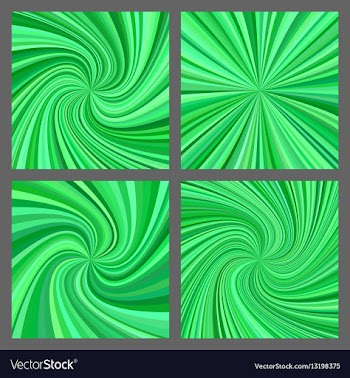 Green spiral and starburst background design set vector image
