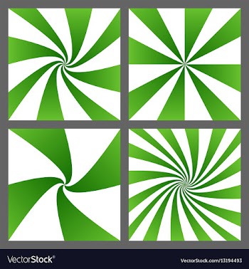 Green spiral ray and starburst background set vector image