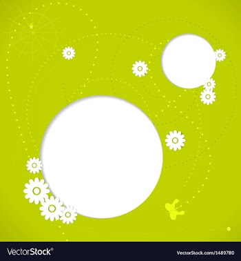 Green spring background with white flowers vector image
