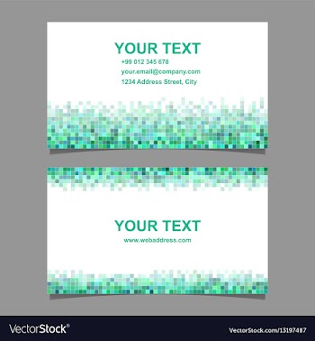 Green square mosaic business card design vector image