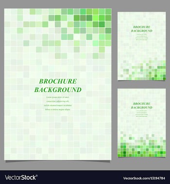 Green square tile mosaic brochure design vector image