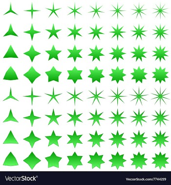 Green star symbol set vector image