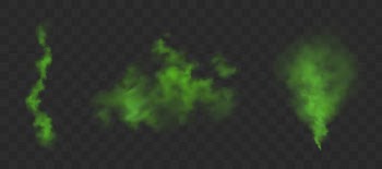 Green stink clouds set Free Vector