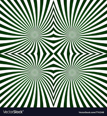 Green striped symmetric ray pattern vector image