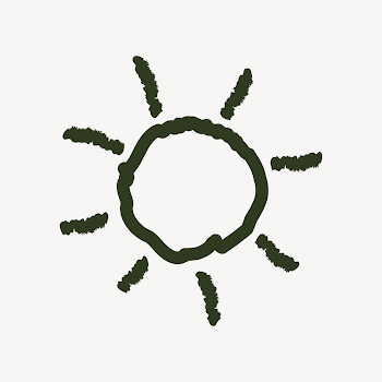 Green sun, weather collage element | Free Vector - rawpixel