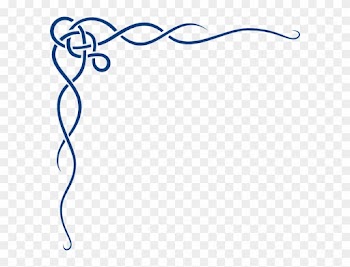 Green Swirly Snowflakes - Blue Corner Border Design
