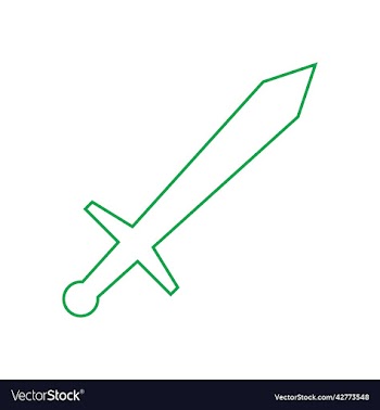 green sword line art icon