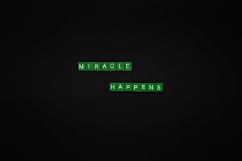 Green Text Based Tiles On Black Background
